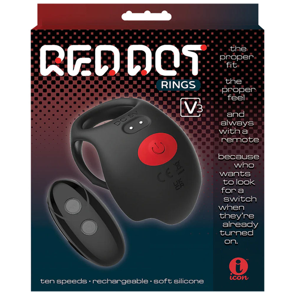 Red Dot V3 (Black/Red) – Remote-Controlled Vibrating Cock Ring > Sex Toys > Remote Control Toys