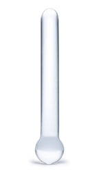 Glas 7 Inch Straight Clear Glass Dildo with Bulbous Handle and Luxury Satin Storage Bag > Glass > Dildos
