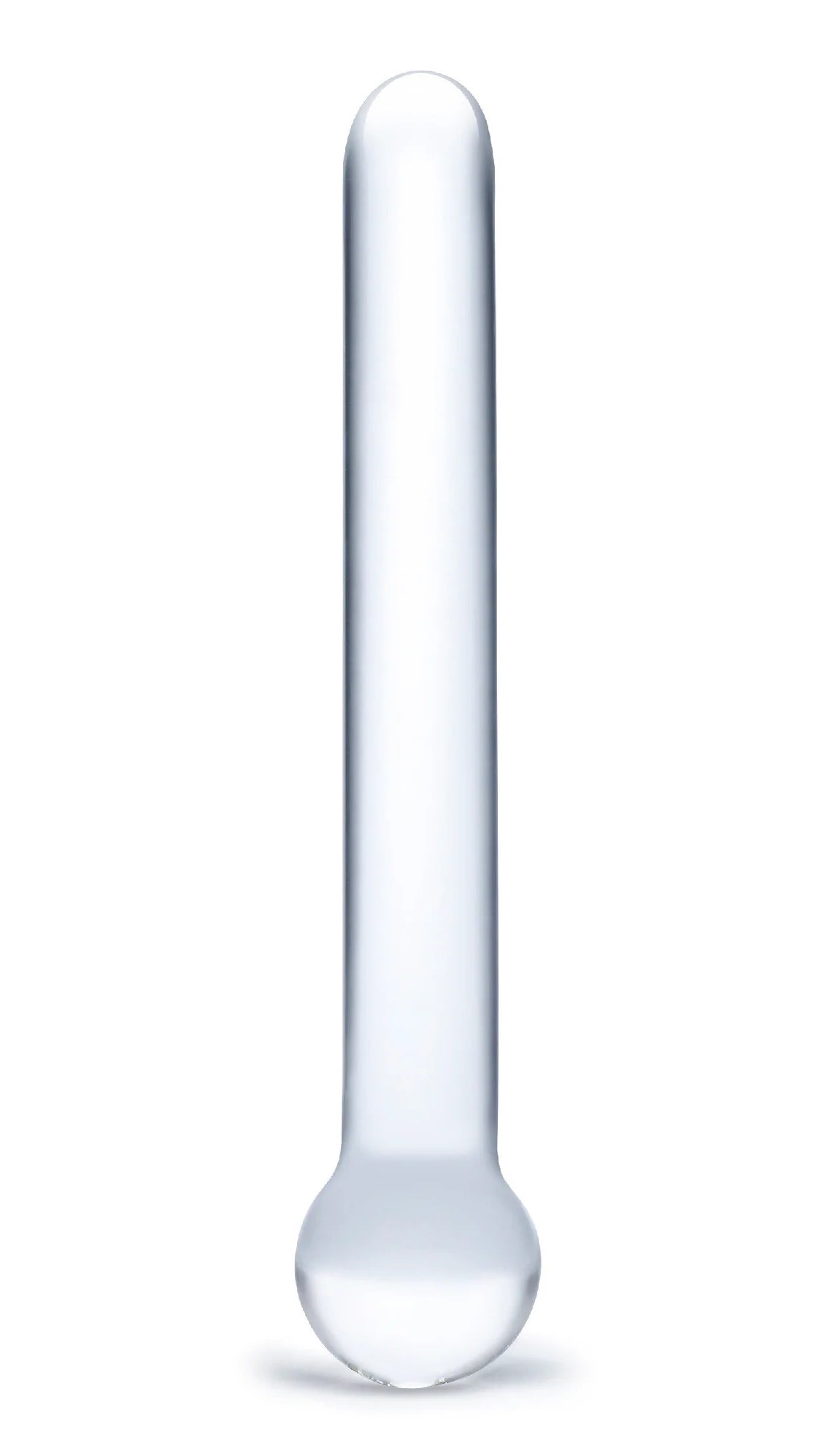 Glas 7 Inch Straight Clear Glass Dildo with Bulbous Handle and Luxury Satin Storage Bag > Glass > Dildos