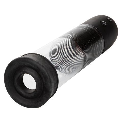 Optimum Series Rechargeable EZ Pump Kit with Ultra-Soft Dual Silicone Ring, Black and Clear PUMPS Male Electric