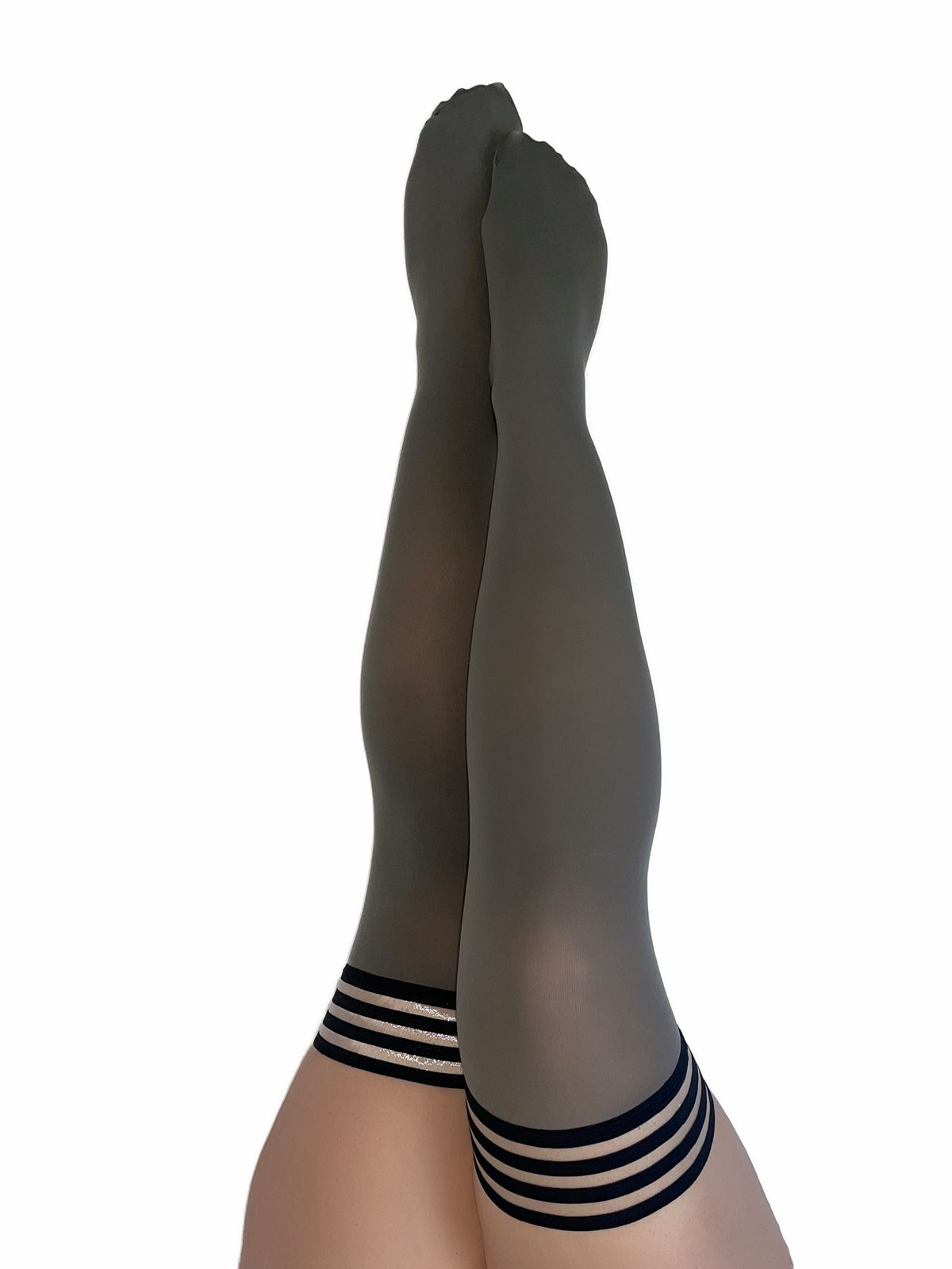Kixies Sierra Grey Opaque Thigh-High Tights > Clothes > Hosiery > Stockings Main image