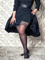 Kixies Taylor Sheer Black Thigh Highs > Clothes > Hosiery > Stockings