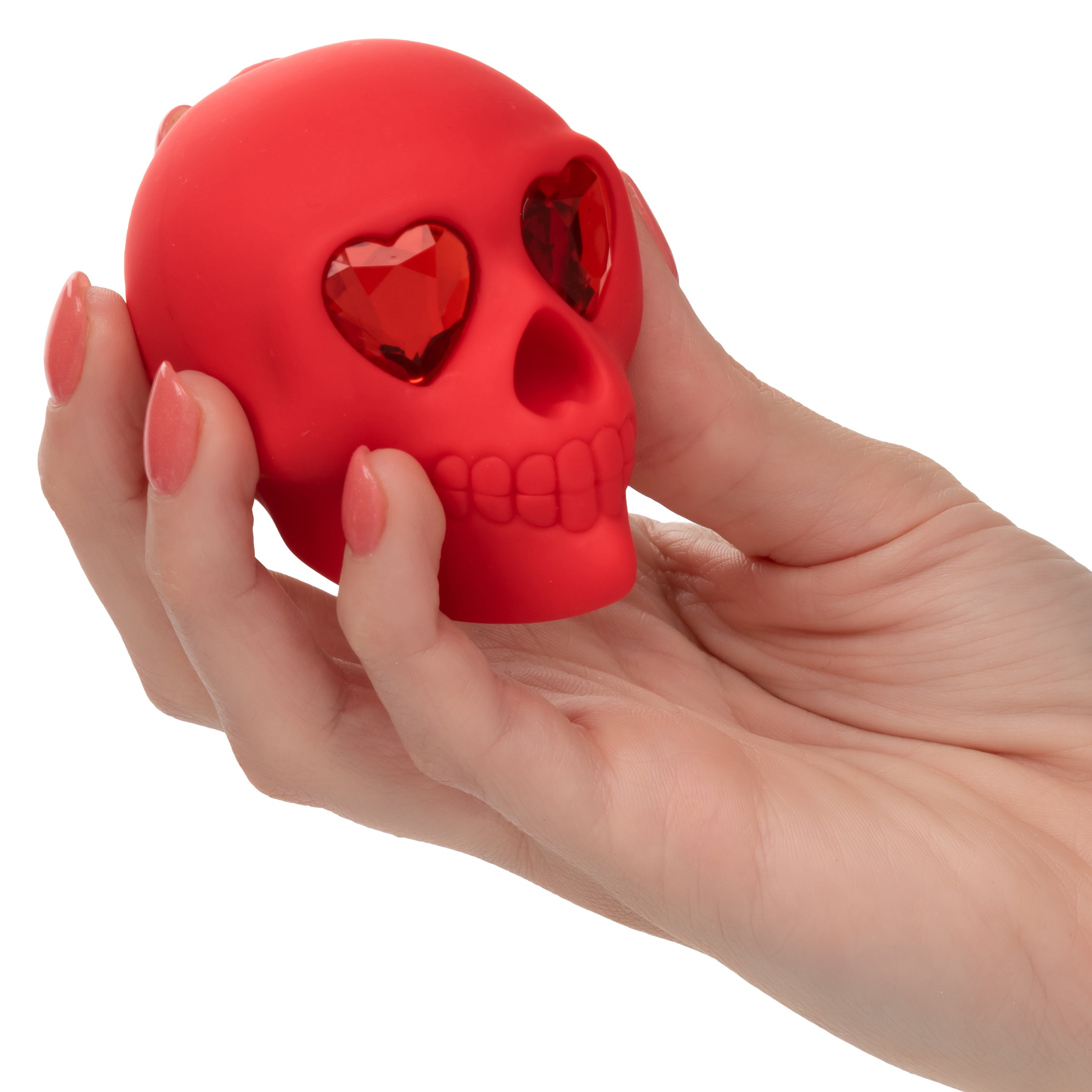 Naughty Bits Bone Head Handheld Massager Red Silicone with 10 Vibration Functions Waterproof Rechargeable Secondary image