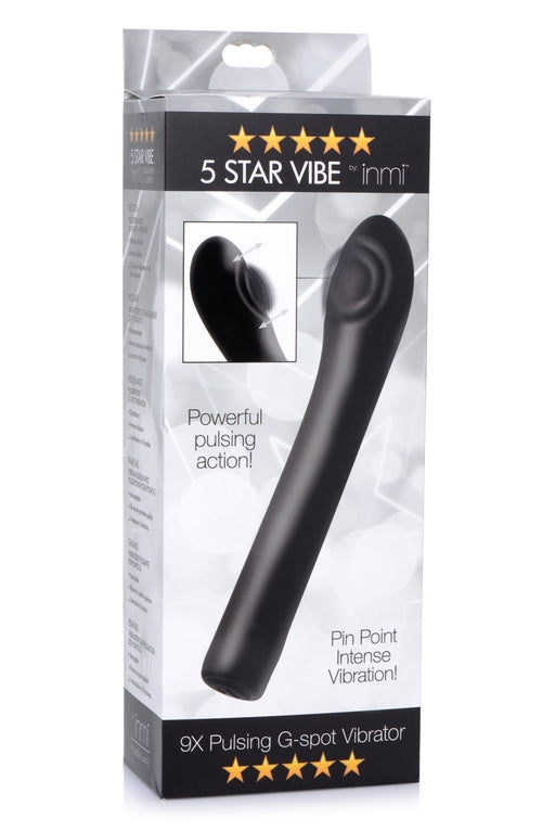 INMI 5 Star 9X Pulsing G-Spot Vibe Black Slim Flexible Silicone Vibrator Vibrators