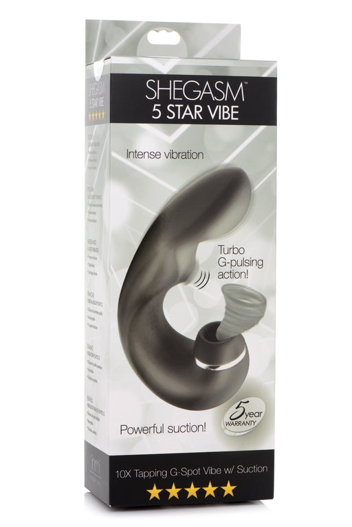 INMI Shegasm 5 Star Tapping G-Spot Vibe with Suction Black > Sex Toys For Ladies > G-Spot Vibrators Main image