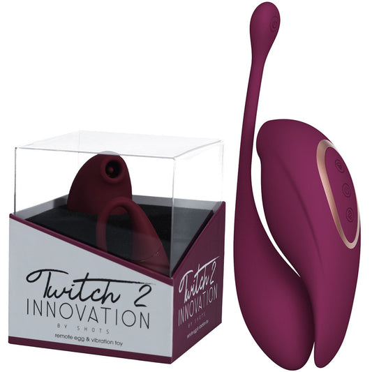 Twitch 2 - Dual Pleasure Female Stimulator and Insertable Egg - Burgundy