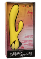 California Dreaming San Diego Seduction Yellow Silicone Dual-Action Massager with Triple Motors and 10 Functions > Vibrators > Ladies > Rabbit