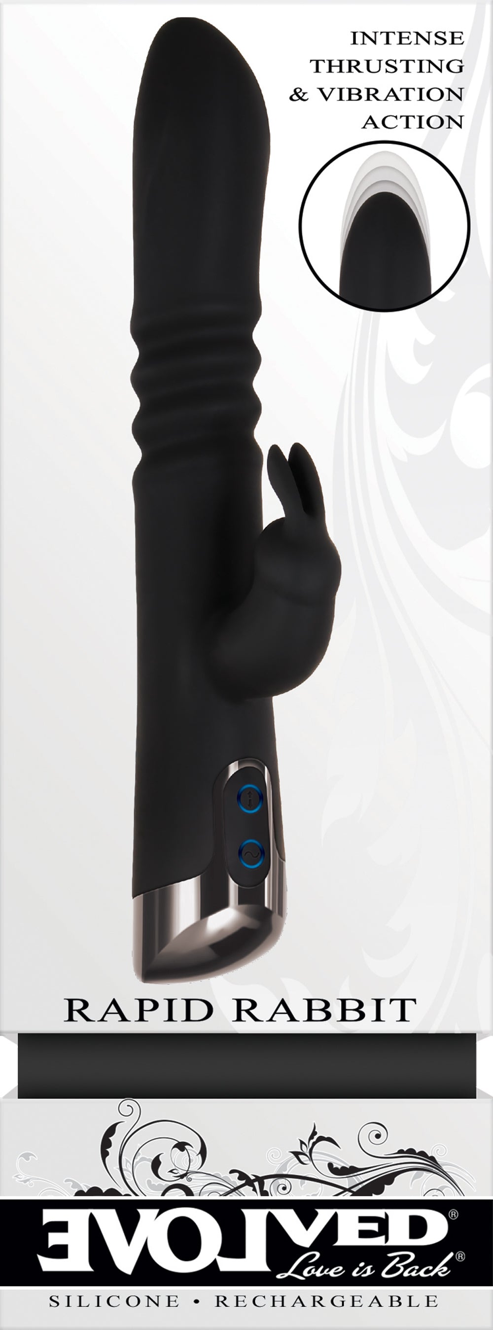 Evolved Rapid Rabbit 25.4cm Thrusting Vibrator > Vibrators > Ladies > Rabbit Multi