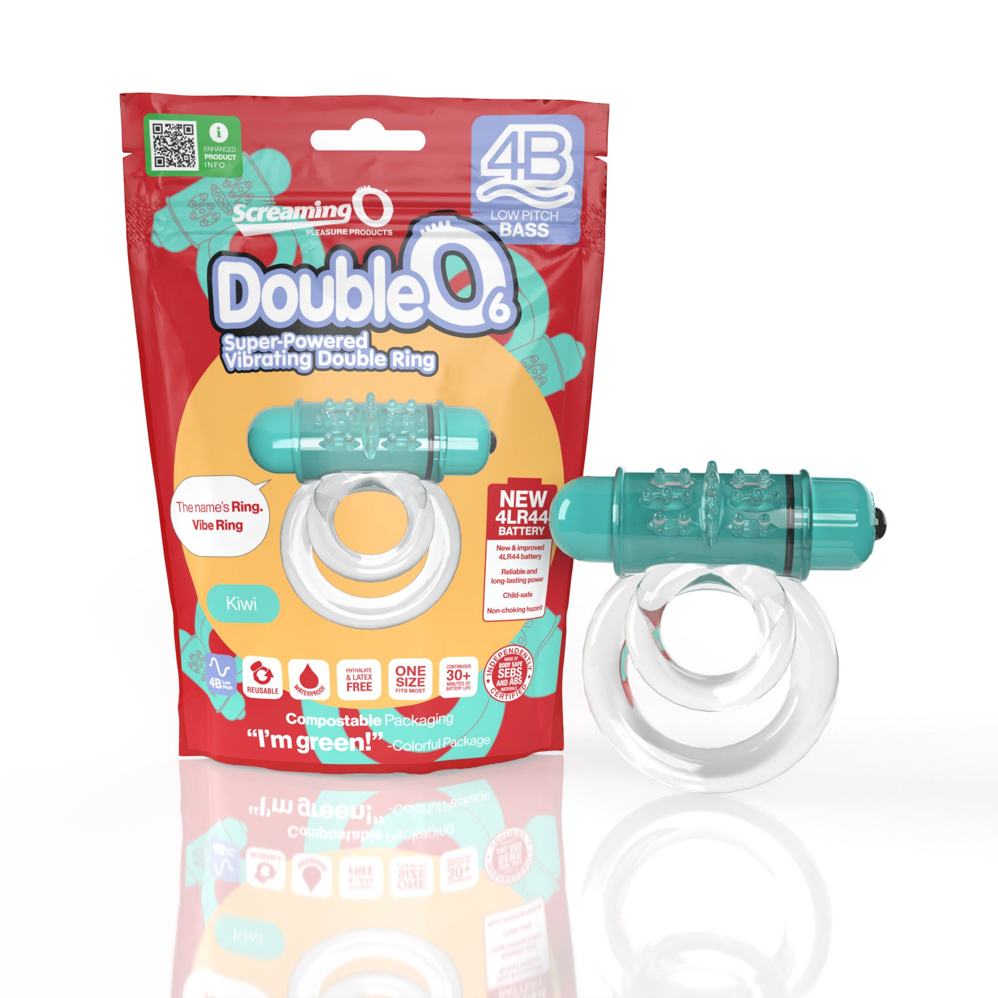 Double O 6 4B Low Pitch Bass (Kiwi) > Cock Ring > Vibrating