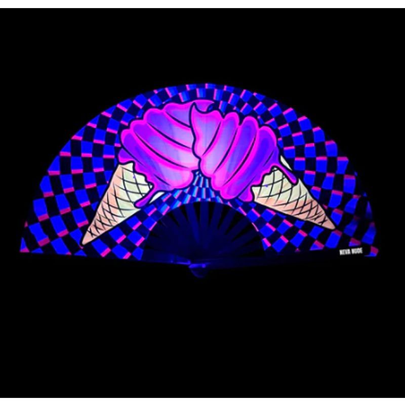 Ice Scream You Scream Blacklight Folding Fan Secondary image