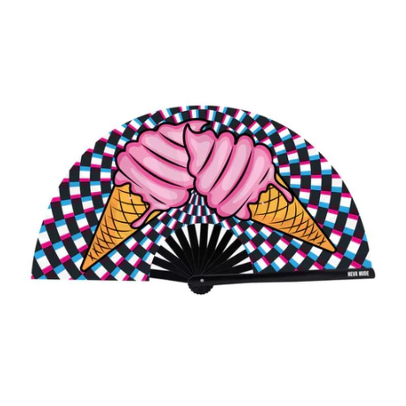Ice Scream You Scream Blacklight Folding Fan > Clothes > Accessories Main image