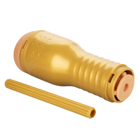 Private Tube Personal Trainer Tub Gold Real Skin TPR Suction Masturbator Sleeve > Sex Toys For Men > Masturbators > Manual