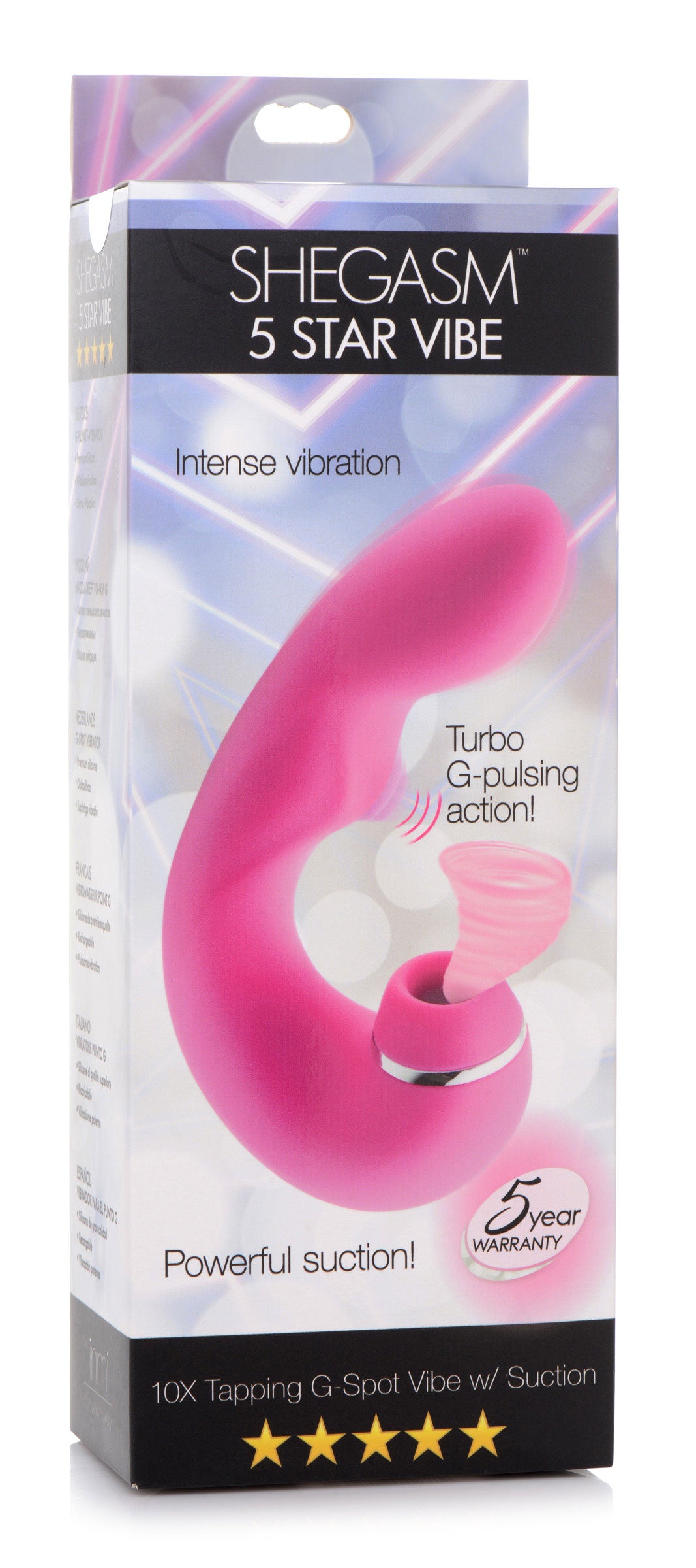 Inmi Shegasm 5 Star Tapping G-Spot Vibe with Suction Pink Vibrators