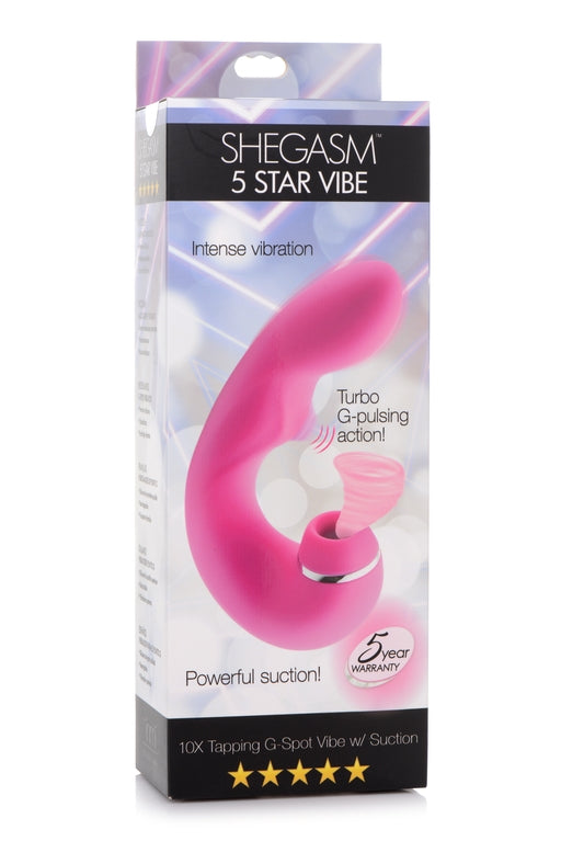Inmi Shegasm 5 Star Tapping G-Spot Vibe with Suction Pink Vibrators