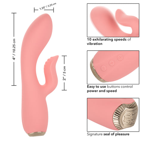 Uncorked Zinfandel Pink Dual Massager with Textured Teaser and 10 Speeds Silicone Vibrator > Vibrators > Ladies > Rabbit