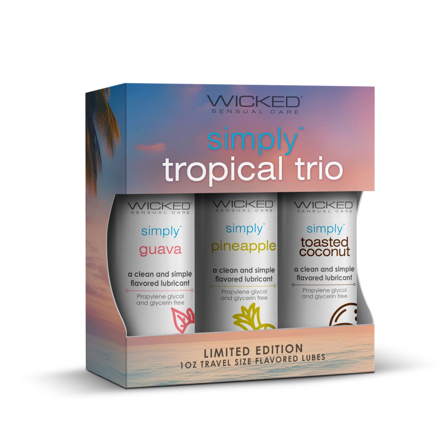 Wicked Simply Tropical Trio 3 x 30ml Flavoured Water Based Lubricants > Lube > Flavoured