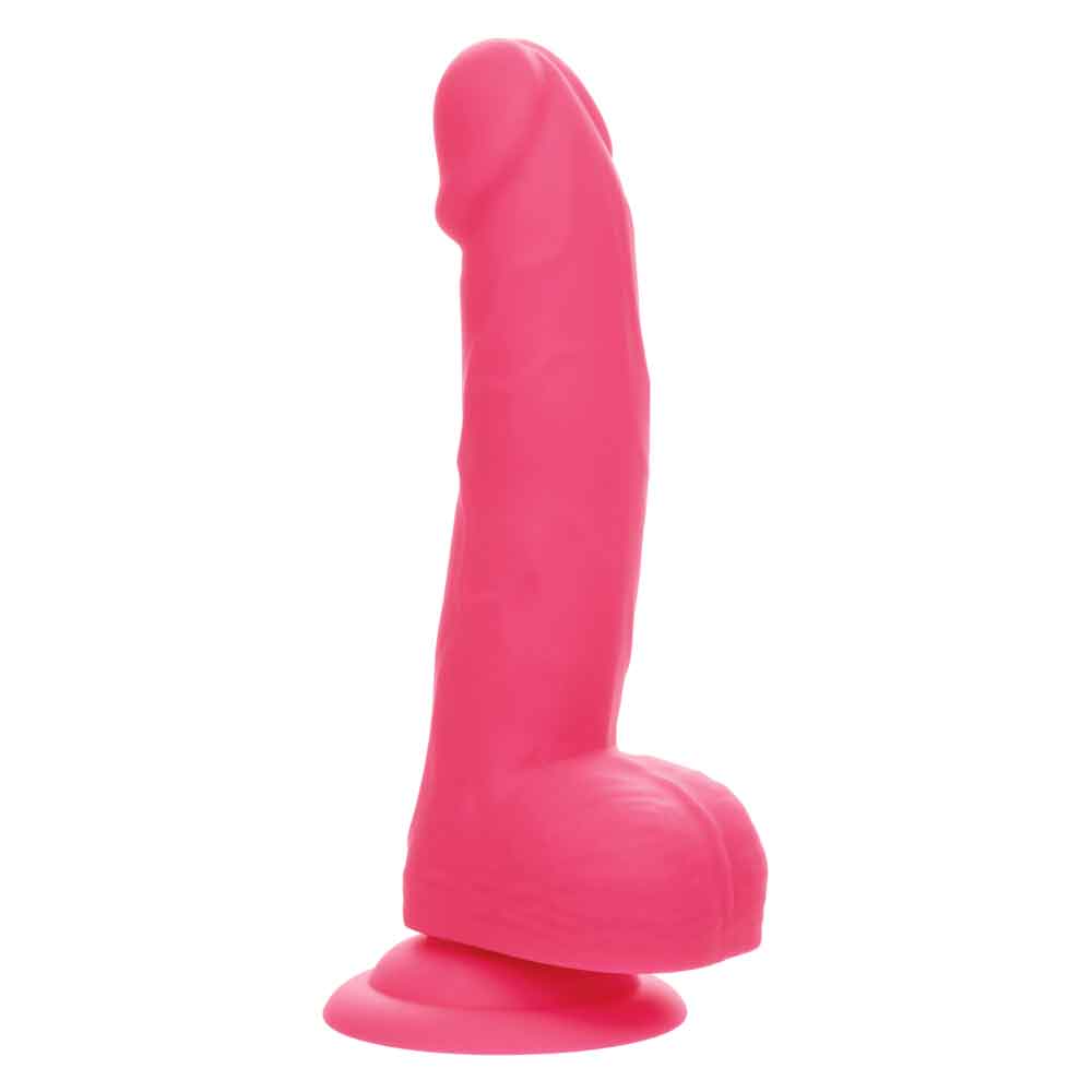 Neon Silicone Studs 6 Inch 15.25 cm Pink Silicone Dildo With Suction Cup Base DONGS