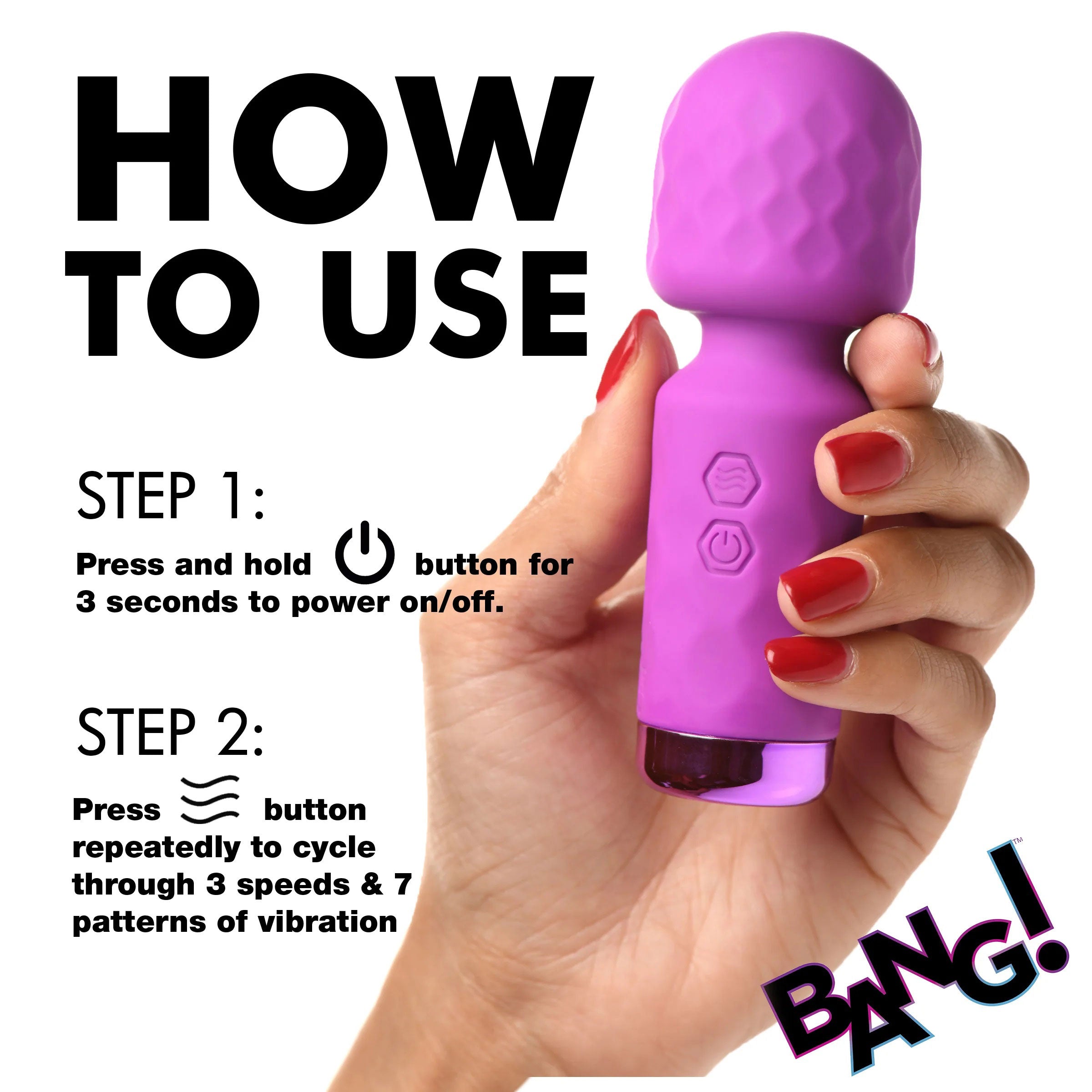 Bang 10X Mini Silicone Wand in Purple > Sex Toys For Ladies > Wand Massagers and Attachments