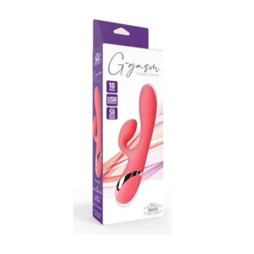 Juicy G-Gasm Stimulator Rabbit Vibrator with 10 Speeds USB Rechargeable Pink Default Title VIBRATORS-RABBIT