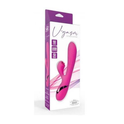Juicy Pink V-Gasm Stimulator Rabbit Vibrator 10 Speeds with 50 Minutes Playtime Default Title STIMULATORS