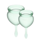 Feel Good Medical-Grade Silicone Reusable Menstrual Cup Set - Light Green Green > Essentials > Menstrual Products