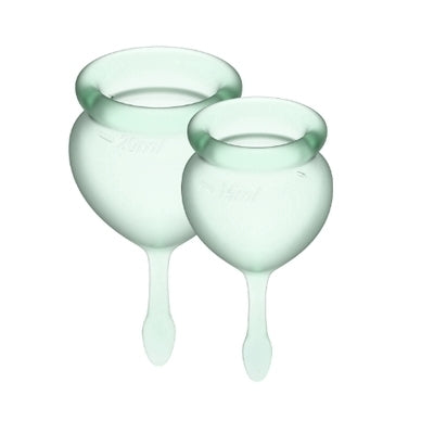 Feel Good Medical-Grade Silicone Reusable Menstrual Cup Set - Light Green Green > Essentials > Menstrual Products