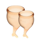 Feel Secure – Medical-Grade Silicone Menstrual Cup Set 2 Pieces (Orange) Default Title > Essentials > Menstrual Products