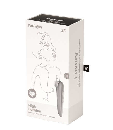 Satisfyer High Fashion Grey Luxury Air Pulse Stimulator with Vibration in Brushed Aluminium Secondary image