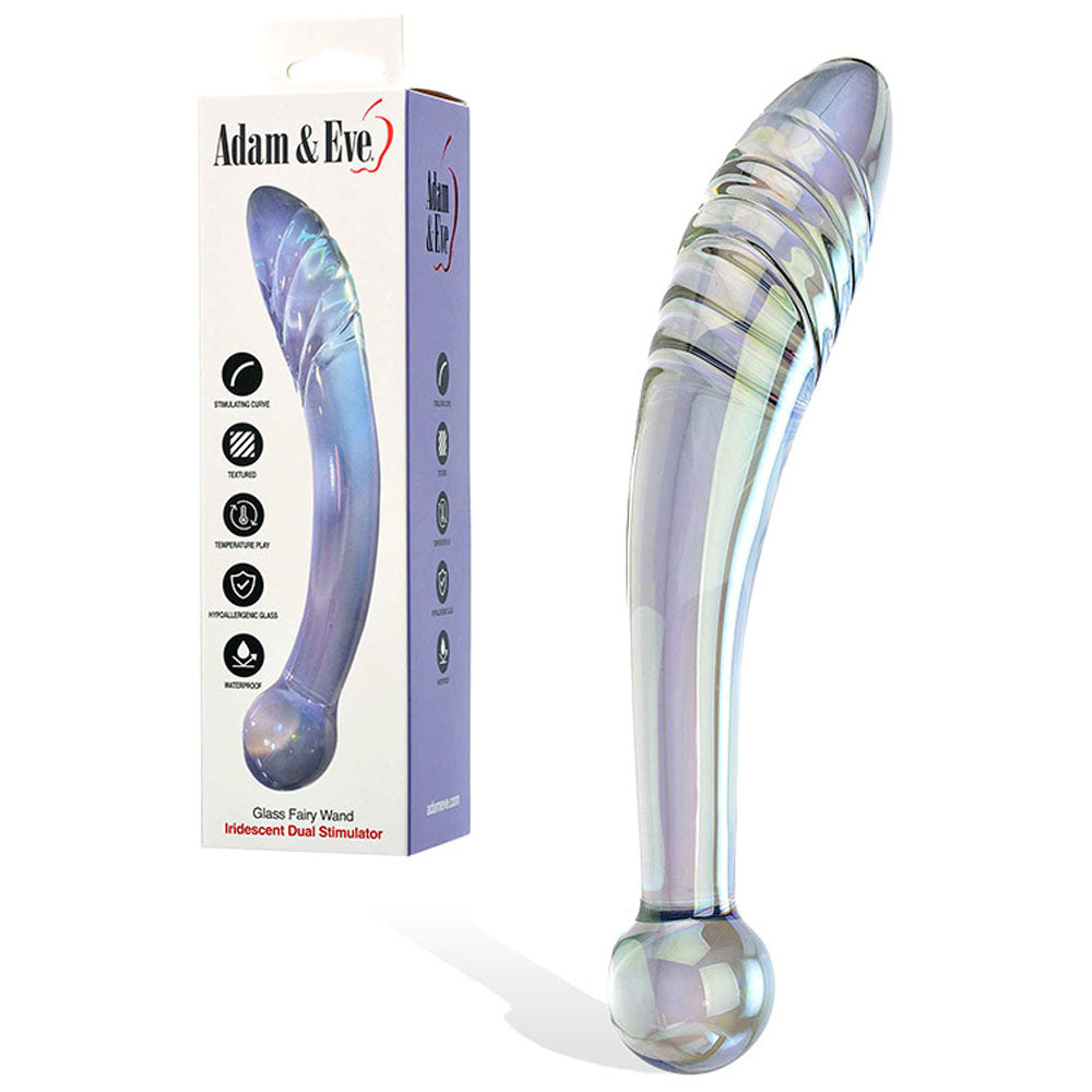 Adam & Eve Fairy Wand – 22 cm Glass Dildo Blue > Glass > Dildos Main image