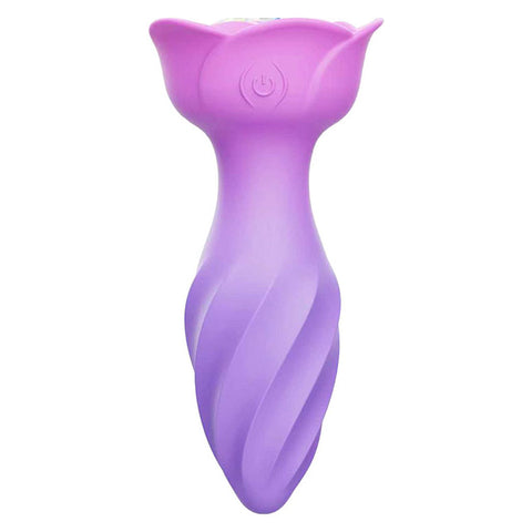 Adam & Eve Rotating Rose Plug – USB Rechargeable Rotating and Vibrating Butt Plug with Gem Base Butt Plugs - Vibrating