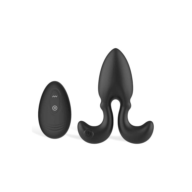 Adam & Eve Omega (USB Rechargeable) – Remote-Controlled Vibrating Butt Plug 10 cm Black > Anal Range > Vibrating Butt Plugs Main image