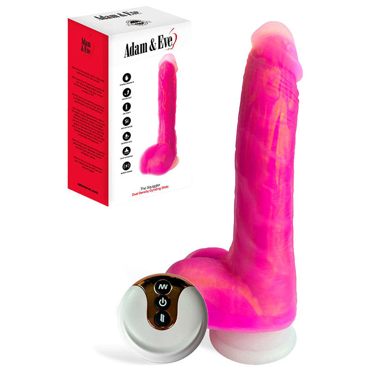 Adam & Eve The Squiggler – USB Rechargeable Thrusting Vibrating Dildo 22.8 cm Pink > Dildos > Thrusting Dildos