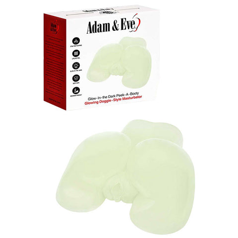 Adam & Eve Glow in the Dark Peek-A-Booty – Glow in the Dark Mini Masturbator Clear Strokers - Cup|Egg
