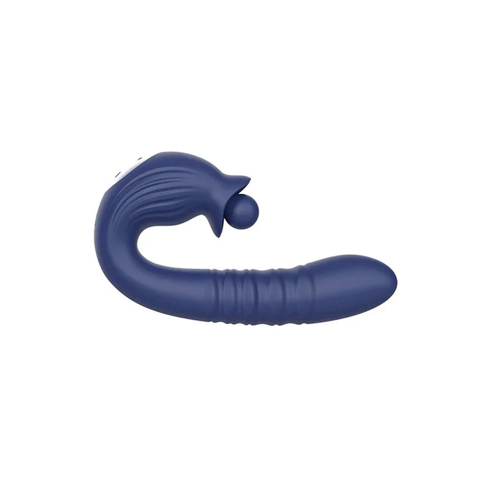 Adam & Eve Big Baller (Navy) – USB Rechargeable Thrusting Rabbit Vibrator 18.8 cm Secondary image