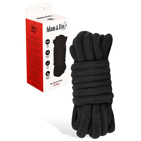 Adam & Eve Bondage Rope 4.5 Metre – Soft Touch Bondage Rope Black Rope