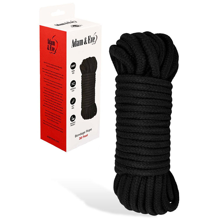 Adam & Eve Bondage Rope 9 Metre Length – Soft Touch Bondage Rope Black Rope
