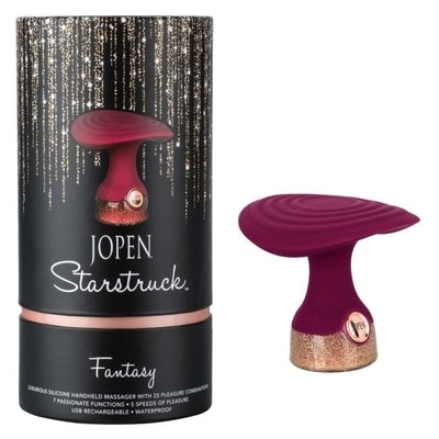 Jopen Starstruck Fantasy Burgundy Silicone Handheld Massager with Glitter Base and 35 Vibration Functions Purple VIBRATORS