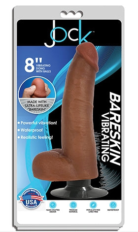 JOCK 8 Inch Bareskin Vibrating Dong with Balls Latte Color > Vibrators > Realistic Vibrators Main image