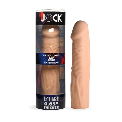 JOCK Extra Long 1.5 Inch Penis Extension Sleeve Light Color SLEEVES
