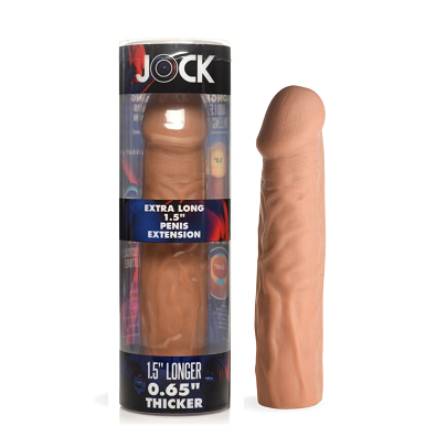 JOCK Extra Long 1.5 Inch Penis Extension Sleeve Medium Flesh Tone SLEEVES