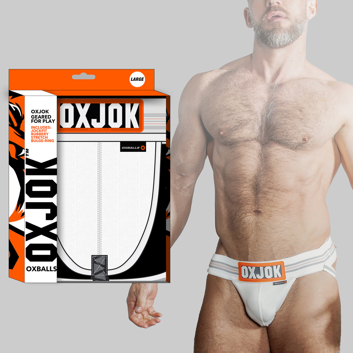 Oxjock Slingjock Slider Strap Jock Strap White Snow Large Default Title Jockstraps