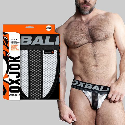 Oxballs Airmesh Swagger Jockstrap Tar Black White Extra Large Jockstraps