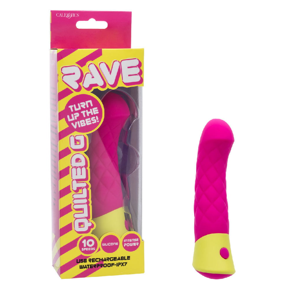 Rave Quilted G Silicone Vibrator Pink Waterproof Massager Vibrators - G Spot