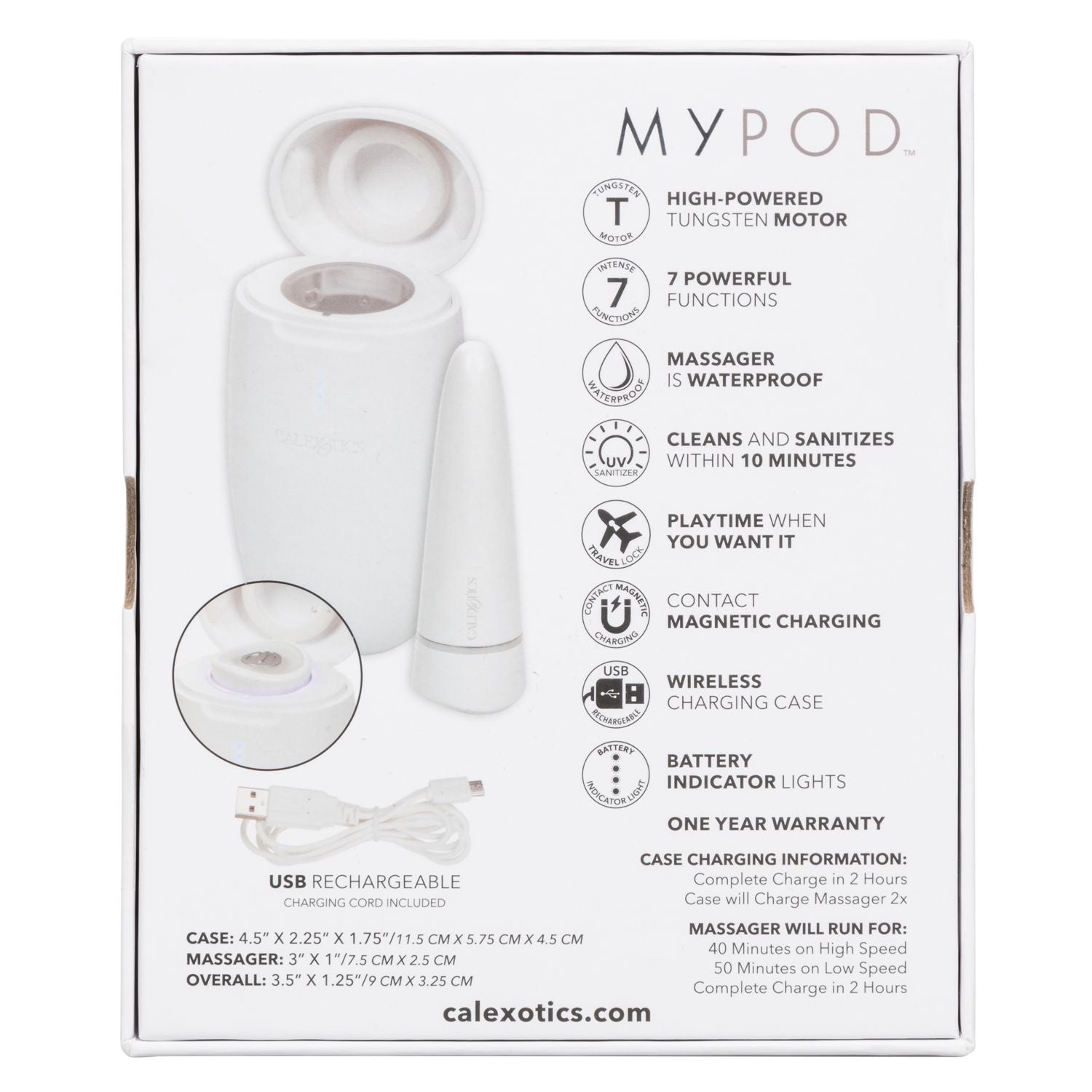 My Pod White Wireless Massager with UV Sanitizing Charging Case and 7 Vibration Modes > Vibrators > Standard Vibrators