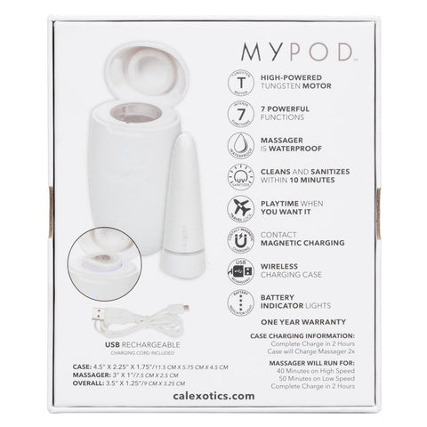 My Pod White Wireless Massager with UV Sanitizing Charging Case and 7 Vibration Modes > Vibrators > Standard Vibrators