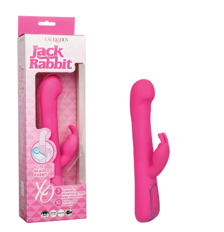 Jack Rabbit Elite Beaded G Rabbit Vibrator in Pink with Dual Stimulation and Rotating Action Vibrators - G Spot
