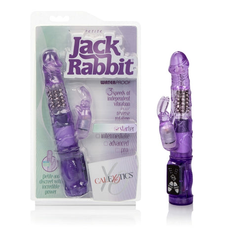Jack Rabbit Petite Jack Rabbit Vibrator Purple 4.75 Inch Waterproof Rotating and Vibrating Dual Action Toy VIBRATORS-RABBIT