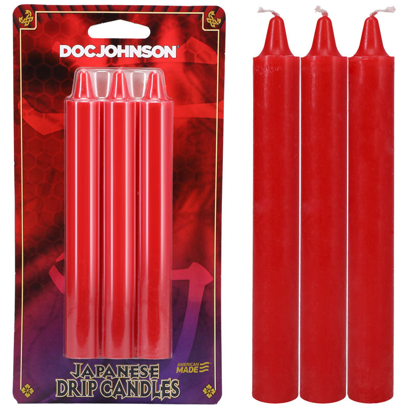 Japanese Drip Candles Red 3 Pack for Sensation Play > Candles > Drip