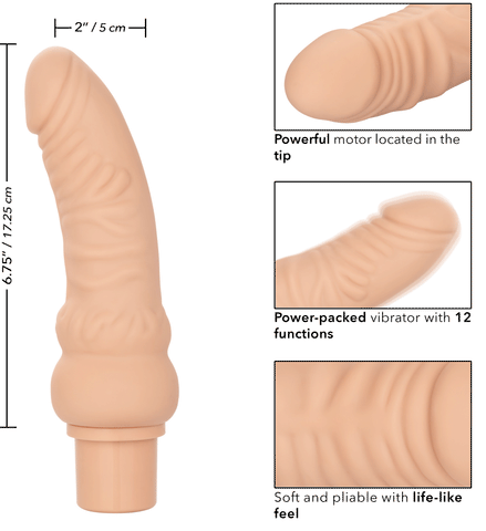 Power Stud Curvy Vibrator Ivory Flexible Silicone 12 Vibration Functions Waterproof > Vibrators > Realistic Vibrators