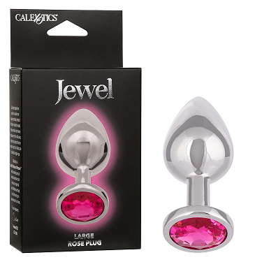 Jewel Large Rose Plug Pink Metallic Heart-Shaped Gem Anal Plug > Anal Range > Jewel Butt Plugs